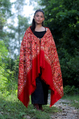 Red colour shawl - CraftKashmir