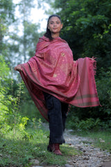 Pink colour shawl - CraftKashmir