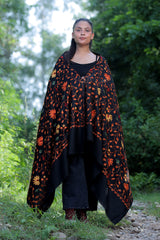 Black colour shawl - CraftKashmir