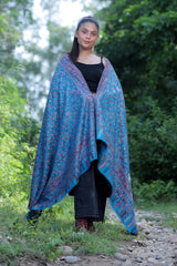 Blue colour shawl - CraftKashmir