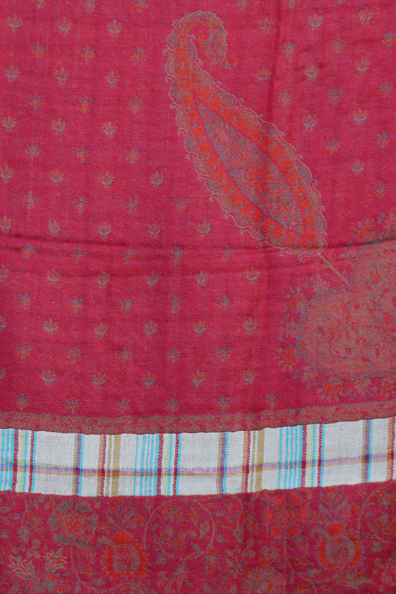 Maroon colour shawl - CraftKashmir