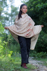 Beige colour shawl - CraftKashmir