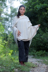Cream colour shawl - CraftKashmir