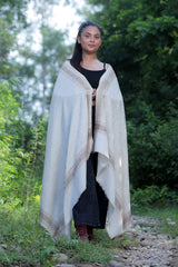 Cream colour shawl - CraftKashmir
