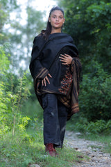 Black colour shawl - CraftKashmir