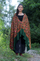 Green colour shawl - CraftKashmir