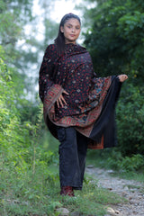 Black colour shawl - CraftKashmir