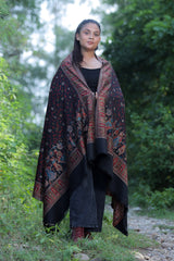 Black colour shawl - CraftKashmir