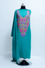 Sea green colour salwar kameez - CraftKashmir