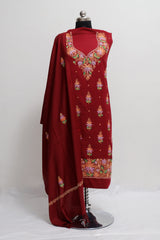 Maroon colour salwar kameez - CraftKashmir