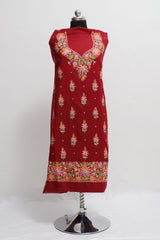 Maroon colour salwar kameez - CraftKashmir