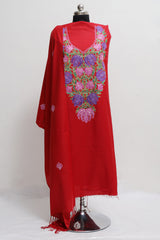 Red colour salwar kameez - CraftKashmir