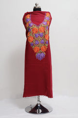 Maroon colour salwar kameez - CraftKashmir