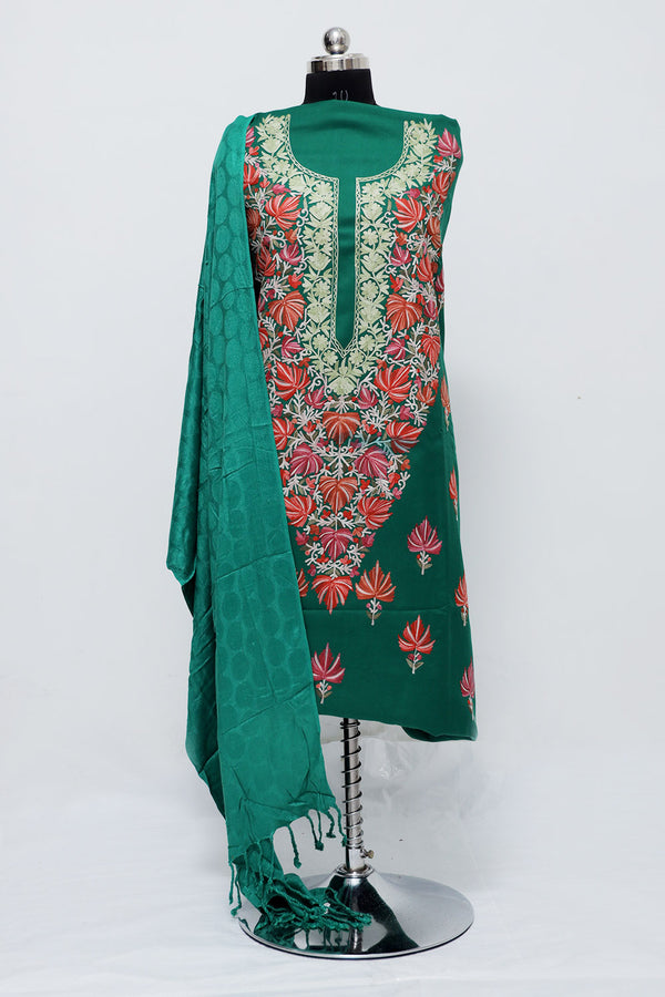 Green colour salwar kameez - CraftKashmir