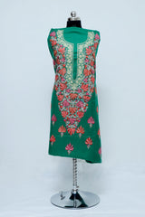 Green colour salwar kameez - CraftKashmir