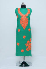 Green colour salwar kameez - CraftKashmir