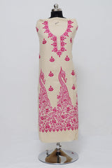 Cream Colour salwar kameez - CraftKashmir