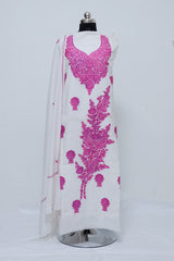 White colour salwar kameez - CraftKashmir