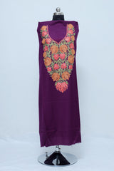 Wine colour salwar kameez - CraftKashmir