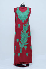 Maroon colour salwar kameez - CraftKashmir