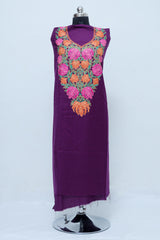 Wine colour salwar kameez - CraftKashmir