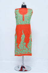 Orange colour salwar kameez - CraftKashmir