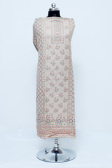 Cream colour salwar kameez - CraftKashmir