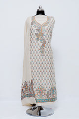 Beige colour salwar kameez - CraftKashmir