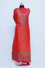 Red colour salwar kameez - CraftKashmir