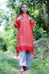 Red colour kurti - CraftKashmir