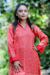Red colour kurti - CraftKashmir
