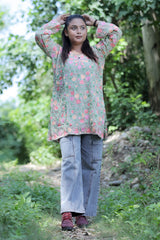Pastel green colour kurti - CraftKashmir
