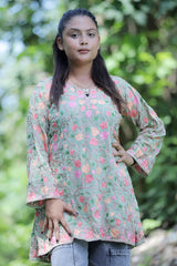 Pastel green colour kurti - CraftKashmir