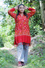 Red colour kurti - CraftKashmir