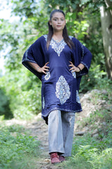 Blue colour kaftan - CraftKashmir