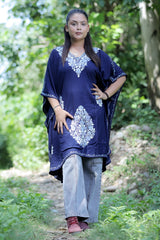Blue colour kaftan - CraftKashmir