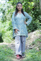 Blue colour kurti - CraftKashmir