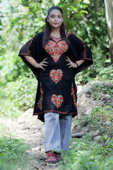 Black colour kaftan - CraftKashmir