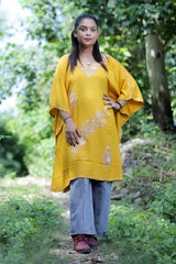 Yellow colour kaftan - CraftKashmir