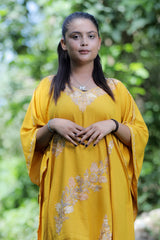 Yellow colour kaftan - CraftKashmir