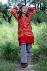 Red colour kurti - CraftKashmir