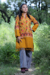 Mustard colour kurti - CraftKashmir