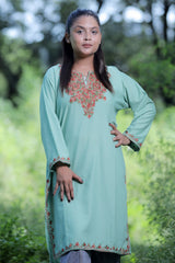 Green colour kurti - CraftKashmir