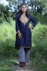 Blue colour kurti - CraftKashmir