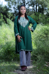 Green colour kurti - CraftKashmir