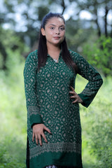 Green colour kurti - CraftKashmir