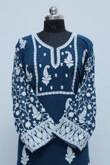 Turquoise Blue colour kurti