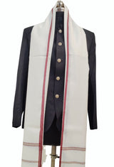 Cream colour Mens Woven Shawl With beautiful border design