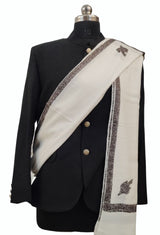 White Colour Border Shawl