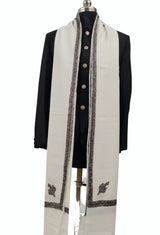 White Colour Border Shawl